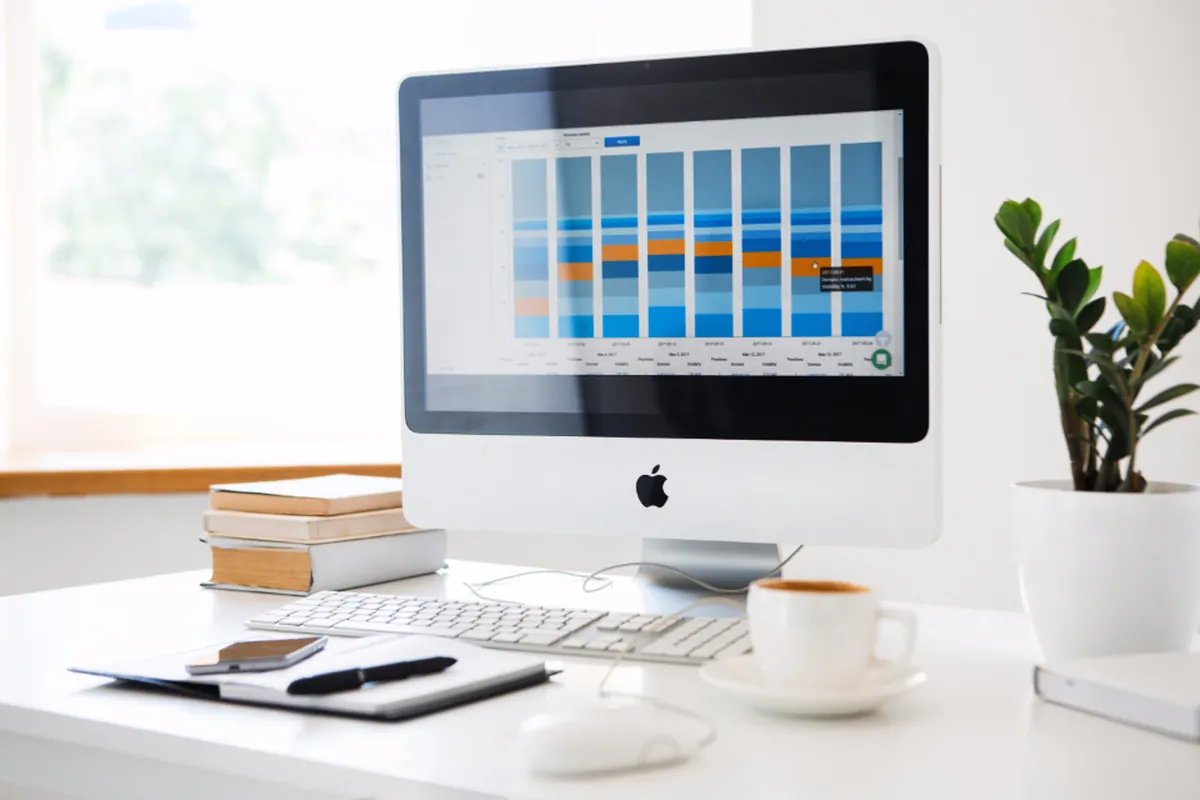 Analytics dashboard on a desktop screen