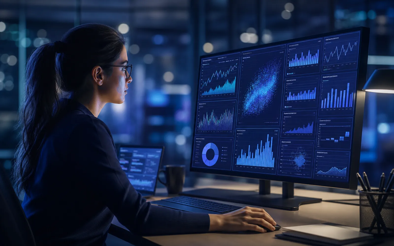 Engineer watching monitoring dashboards