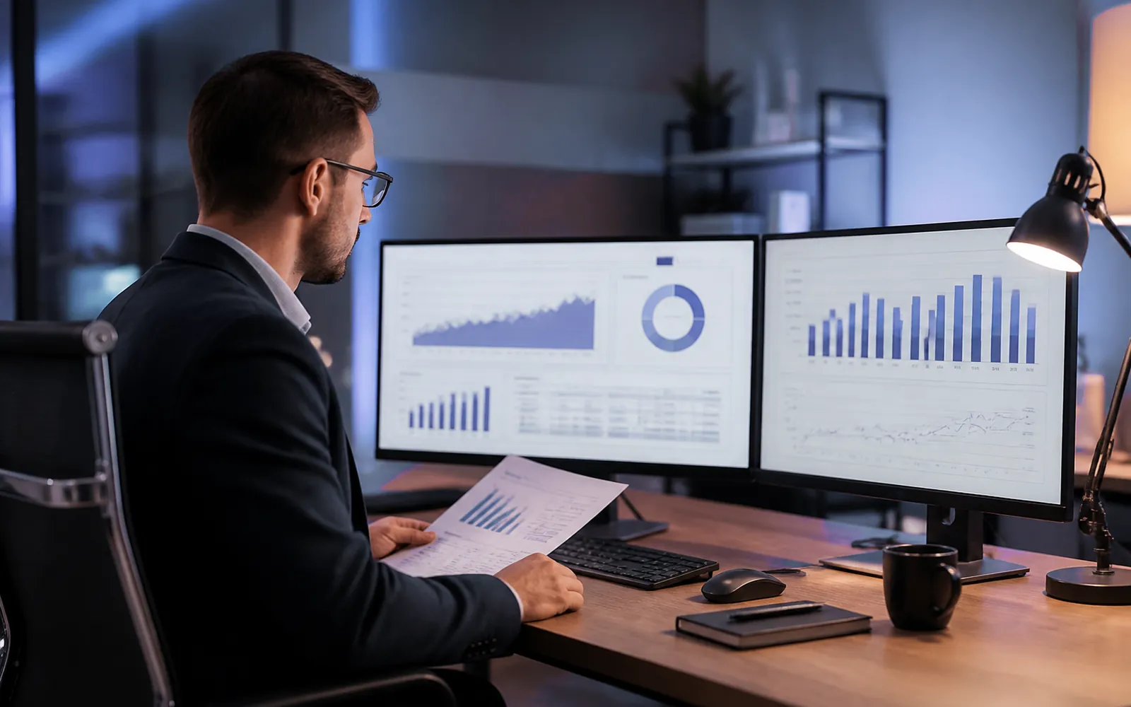 Finance lead reviewing payment analytics
