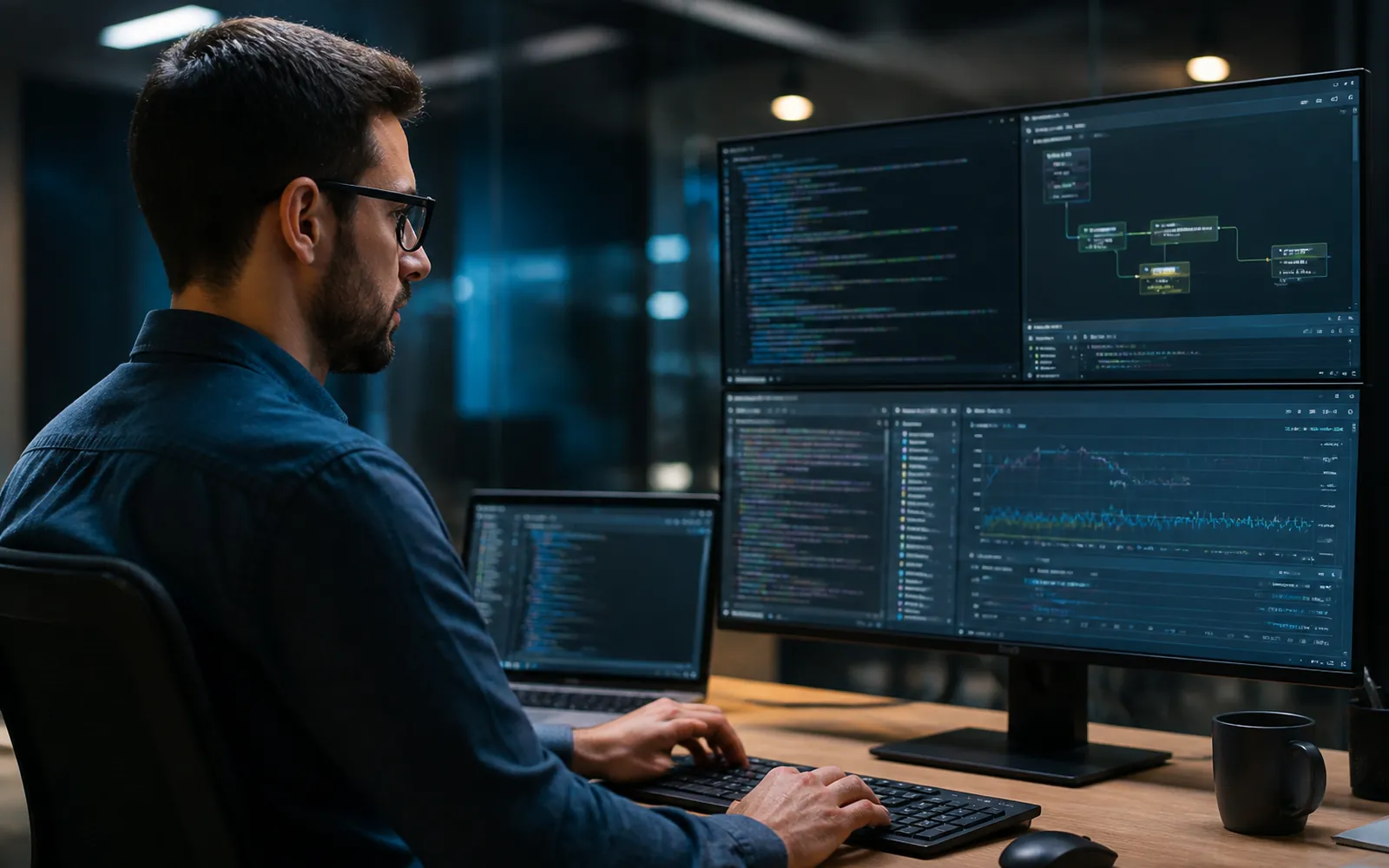 QA engineer running automated tests