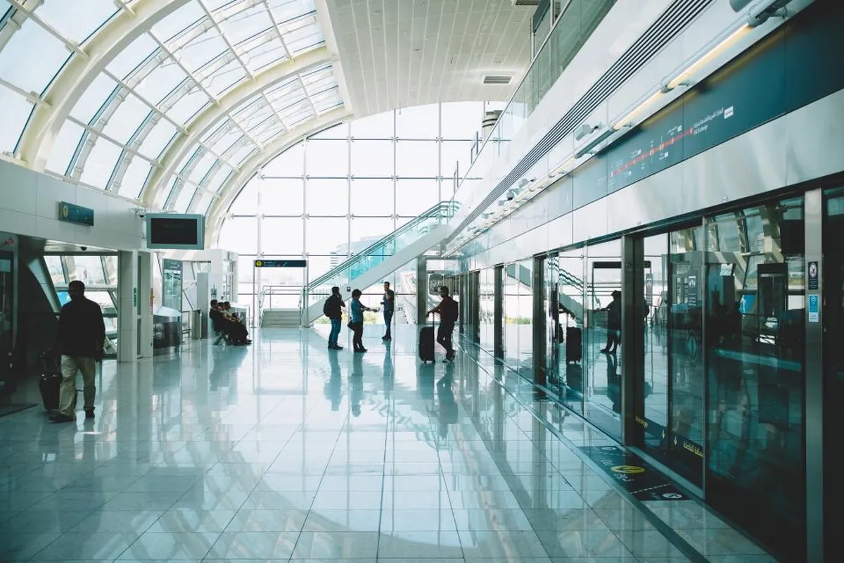 Bright airport terminal